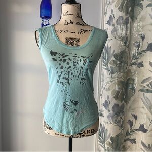 Y2K Billabong 2000s Tiger Graphic Tee - blue - Size Small